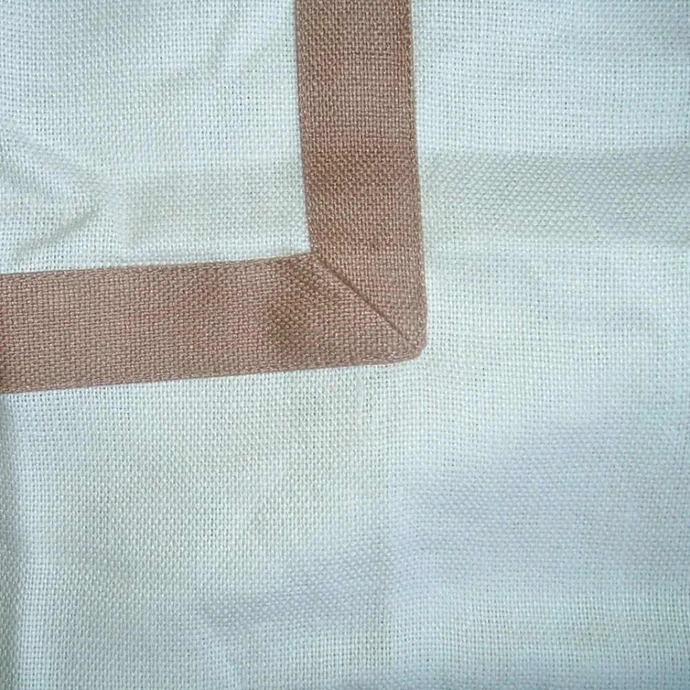 Pottery Barn linen tan ivory euro pillow sham lot 2 NWT 26 square patchwork set